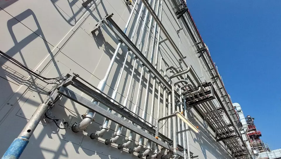 Löschwasserleitungen zu den einzelnen Löschbereichen