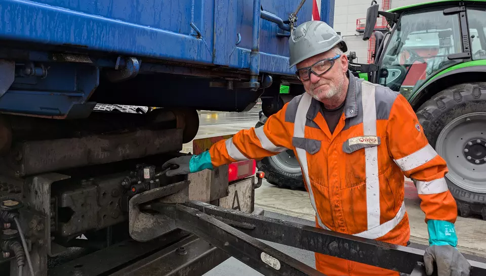 Andreas bei der Abfahrtskontrolle