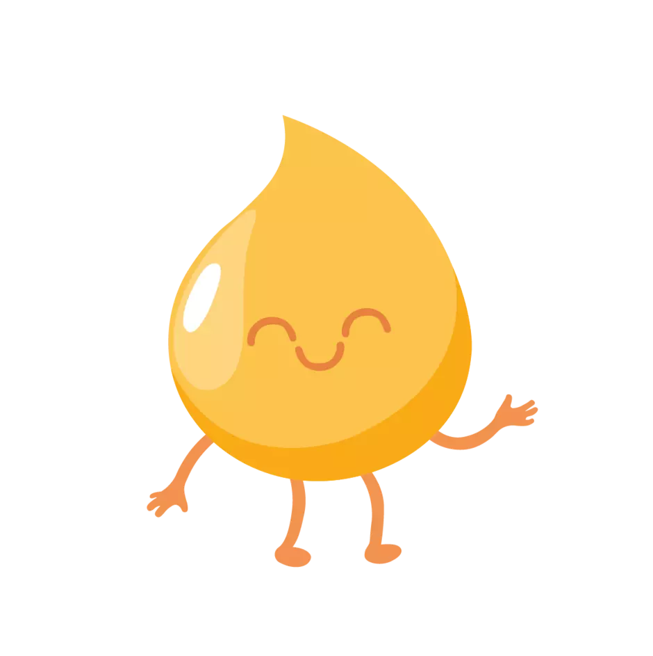Goutte d'huile souriante